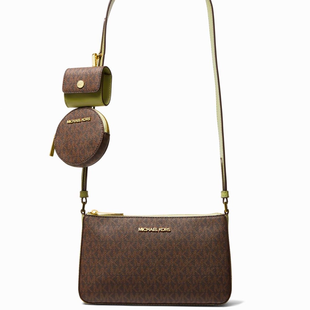 MICHAEL Michael Kors 
JET SET TRAVEL SMALL LOGO SHOULDER BAG WITH POUCHES